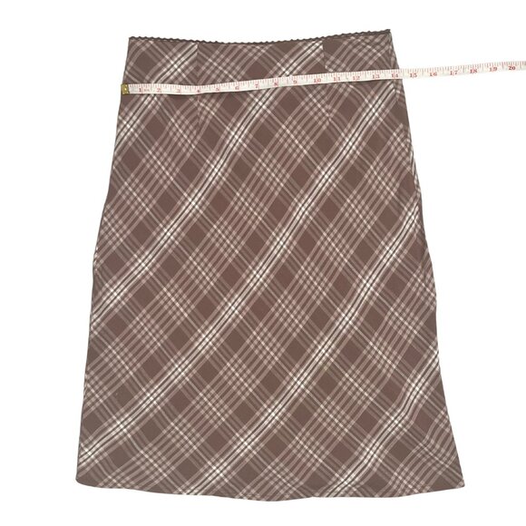 Aeropostale Y2K Brown Plaid Knee Length Skirt Women’s Sz Small Preppy Academia - Picture 4 of 14